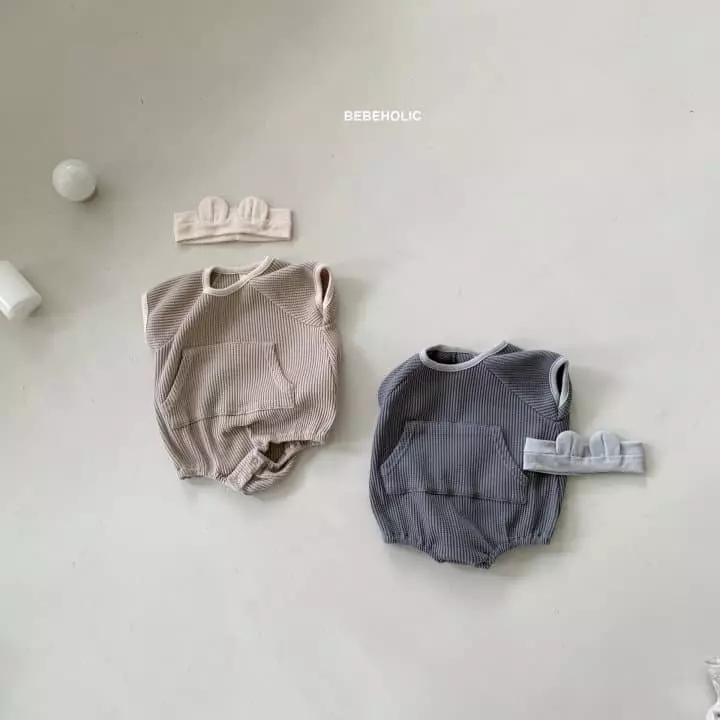 Bebe Holic - Korean Baby Fashion - #babyoninstagram - Waffle Kangaroo Bodysuit