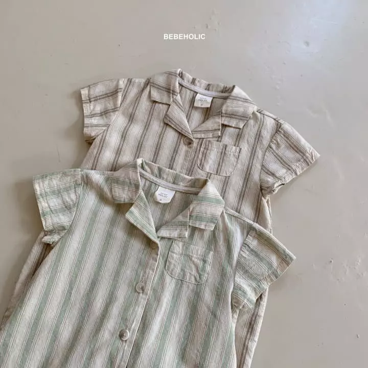 Bebe Holic - Korean Baby Fashion - #babyoutfit - Miu Stripes Bodysuit - 7