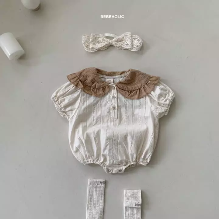 Bebe Holic - Korean Baby Fashion - #smilingbaby - Shy Collar Bodysuit - 6