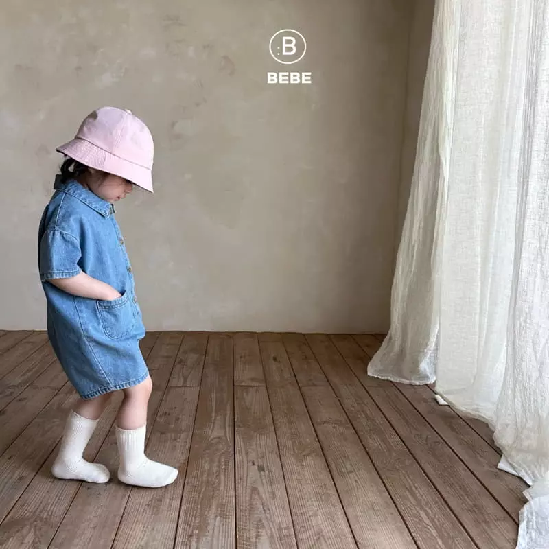 Bella Bambina - Korean Baby Fashion - #babyoutfit - Bebe Dori Collar Bodysuit Denim - 8