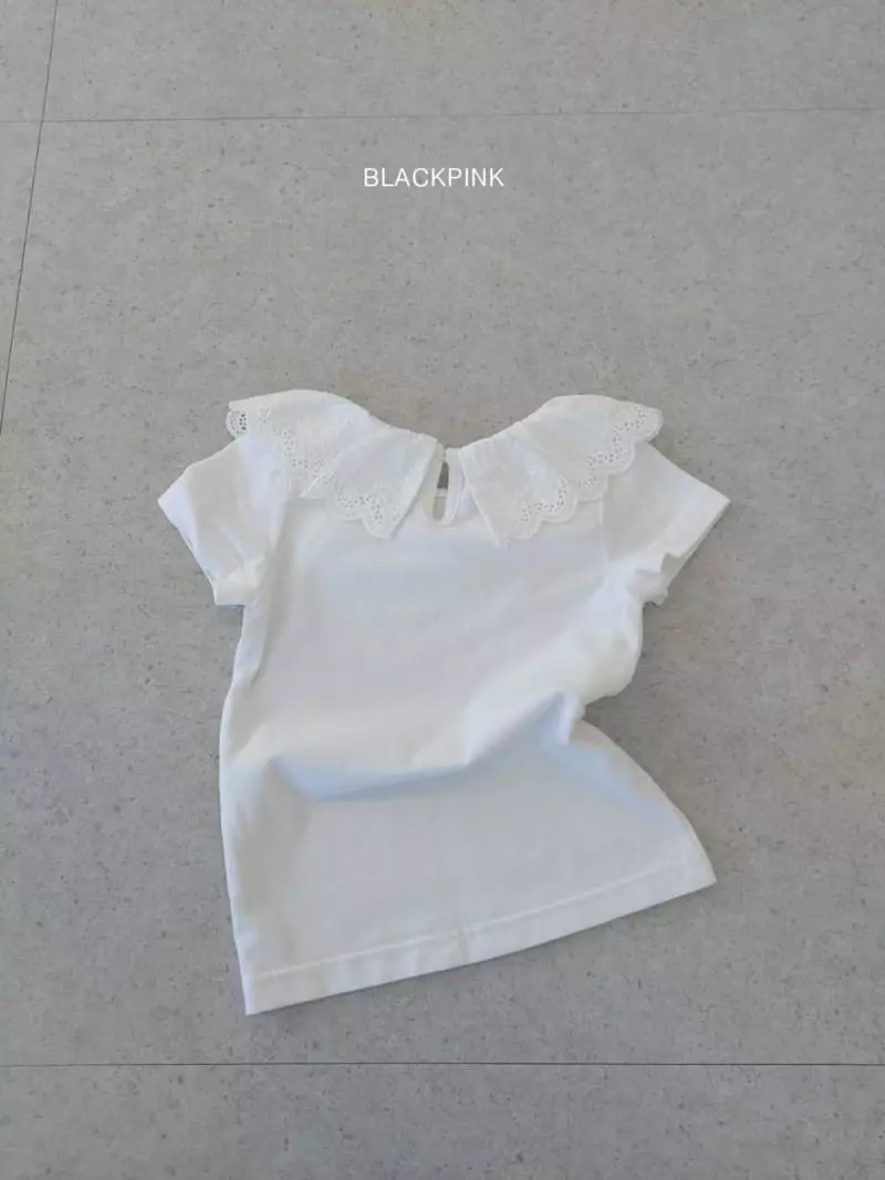 Black Pink - Korean Children Fashion - #childofig - Lace Frill Tee