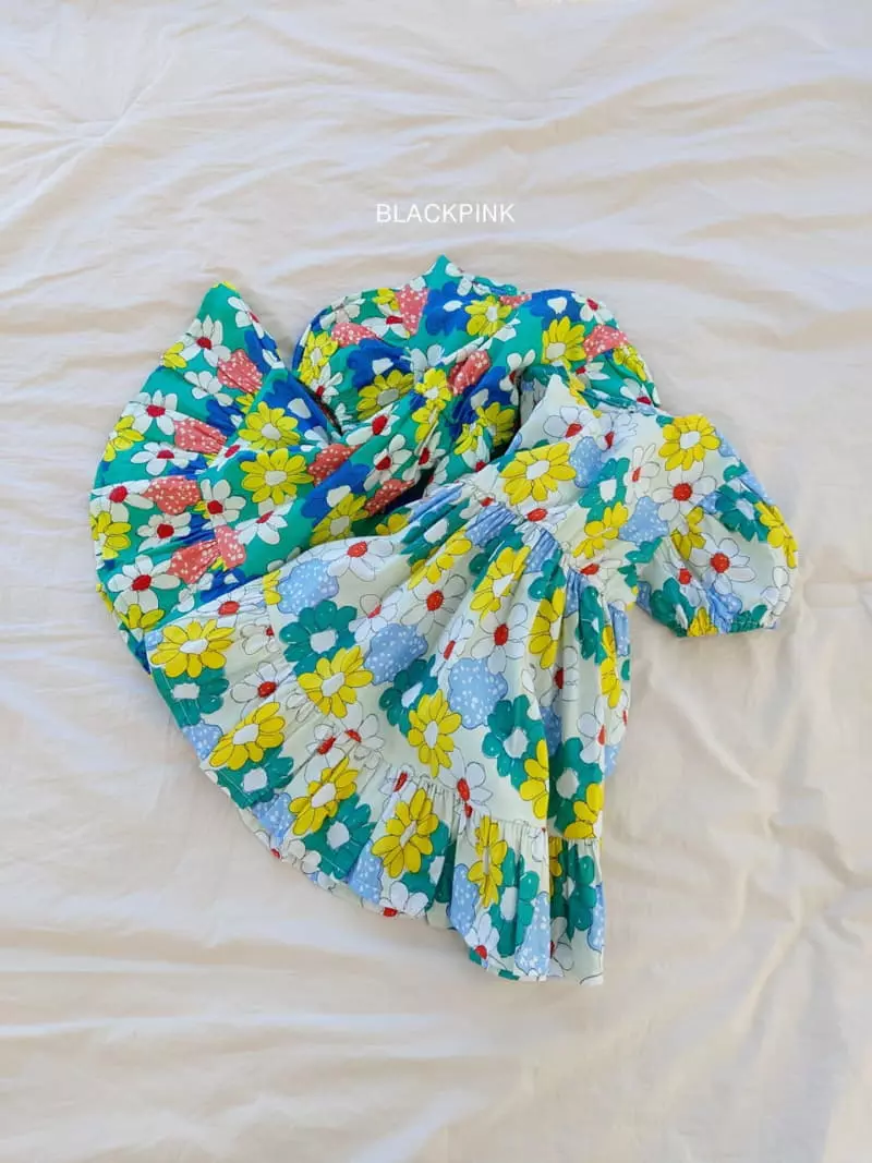 Black Pink - Korean Children Fashion - #childrensboutique - Jully Big Flower One-piece - 11