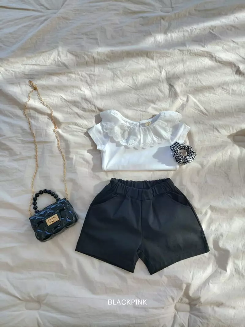 Black Pink - Korean Children Fashion - #childrensboutique - Lace Frill Tee - 4