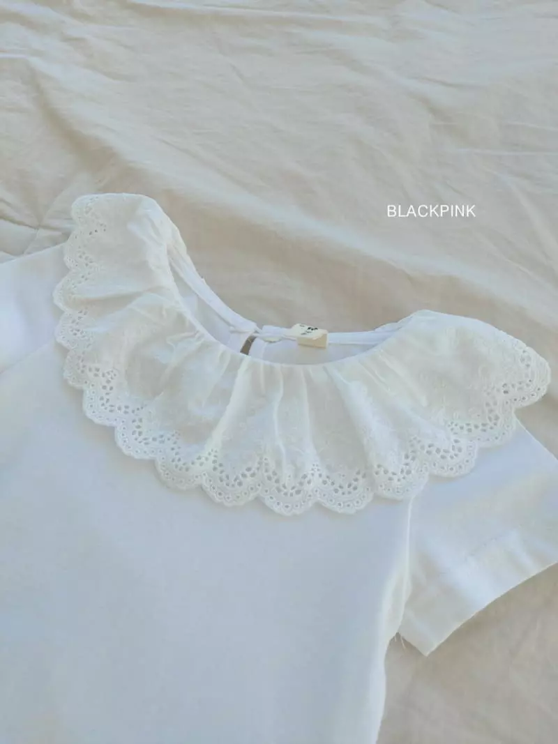 Black Pink - Korean Children Fashion - #fashionkids - Lace Frill Tee - 6