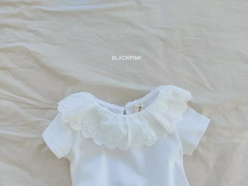 Black Pink - Korean Children Fashion - #kidsstore - Lace Frill Tee - 8
