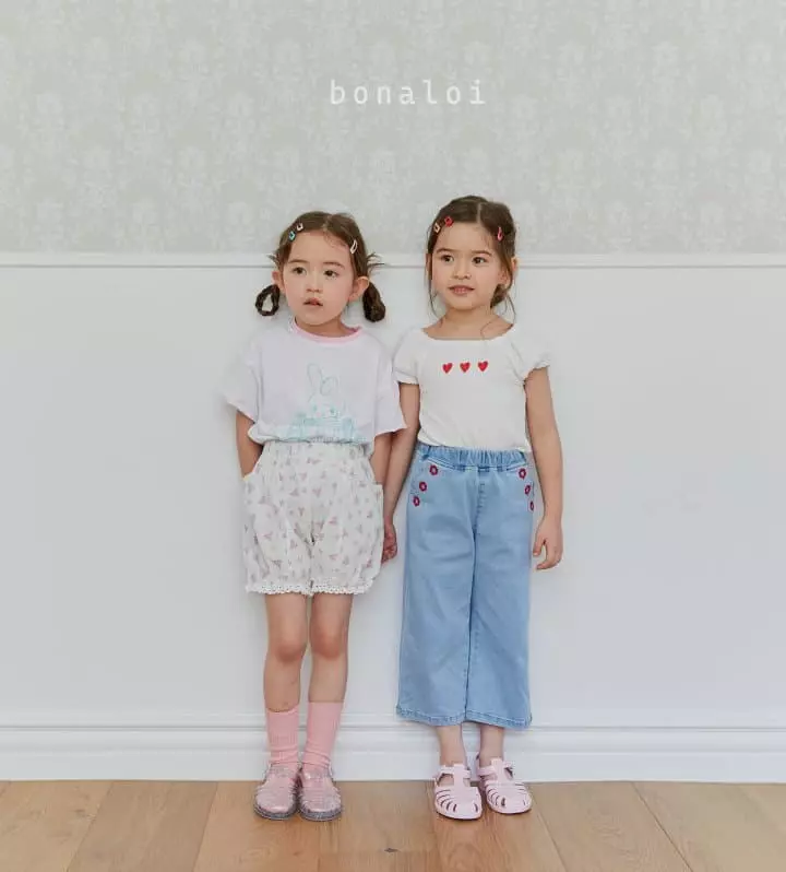 Bonaloi - Korean Children Fashion - #childofig - Waffle Heart Tee - 4