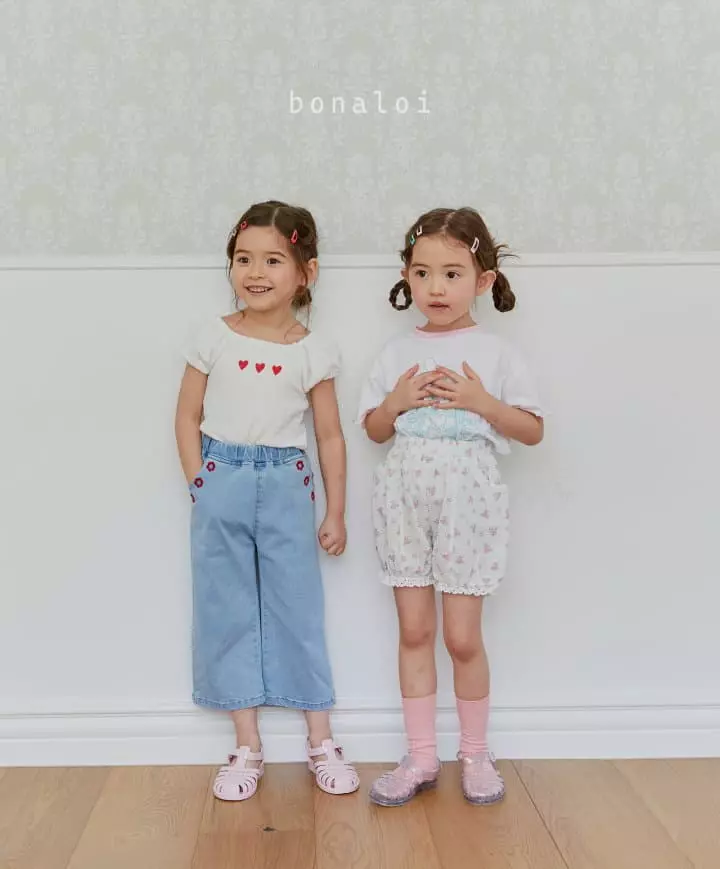 Bonaloi - Korean Children Fashion - #designkidswear - Waffle Heart Tee - 6