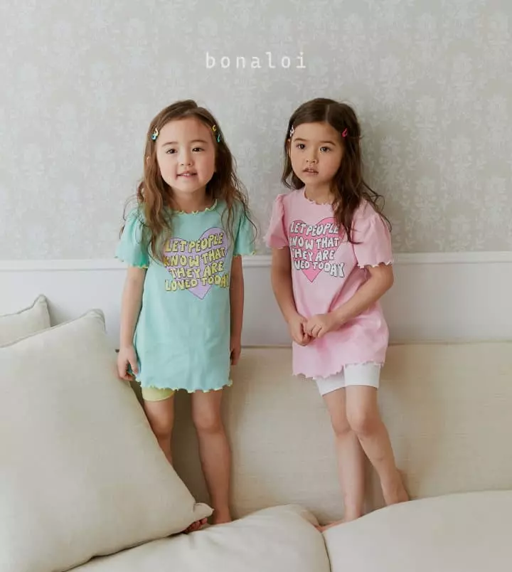 Bonaloi - Korean Children Fashion - #designkidswear - Love Today Today Long Tee