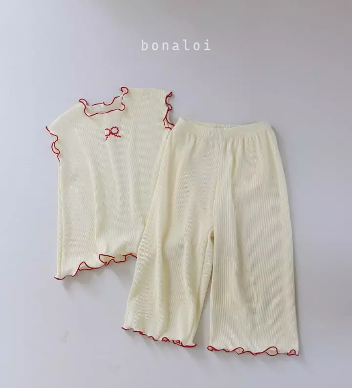 Bonaloi - Korean Children Fashion - #fashionkids - Wafer Top Bottom Set - 8