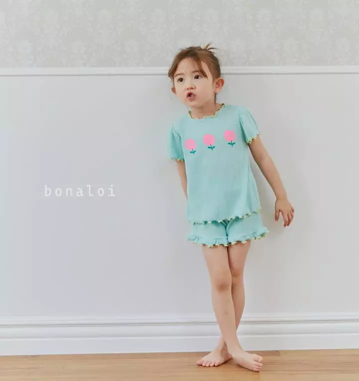 Bonaloi - Korean Children Fashion - #kidsshorts - Volume Rib Top Bottom Set - 8