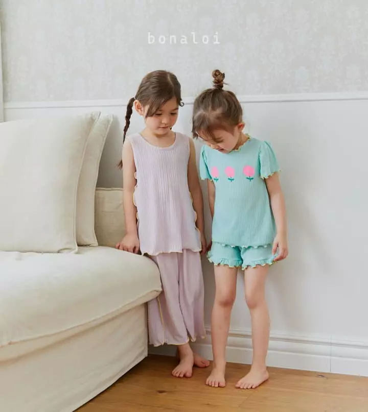 Bonaloi - Korean Children Fashion - #kidsstore - Volume Rib Top Bottom Set - 9