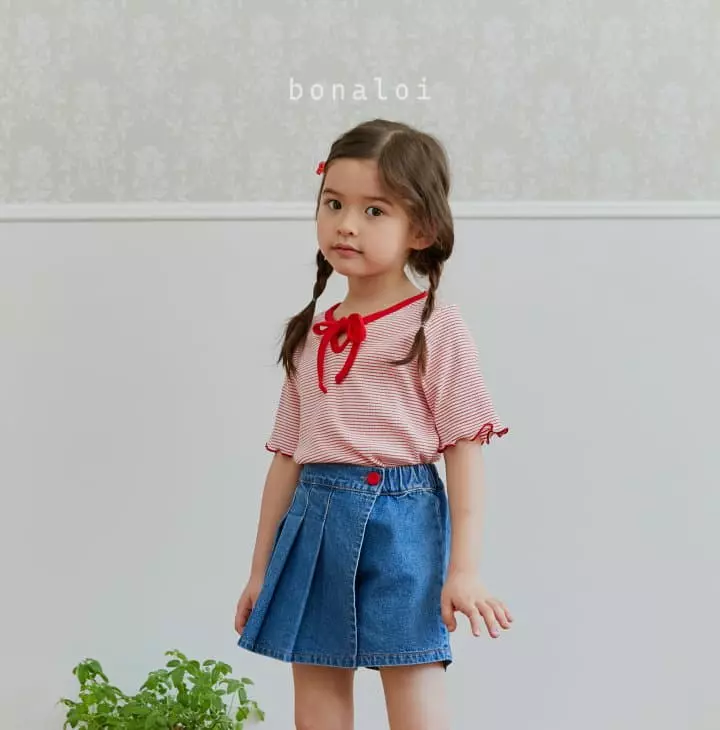 Bonaloi - Korean Children Fashion - #kidsshorts - Pleats Wrap Skirt Pants - 4