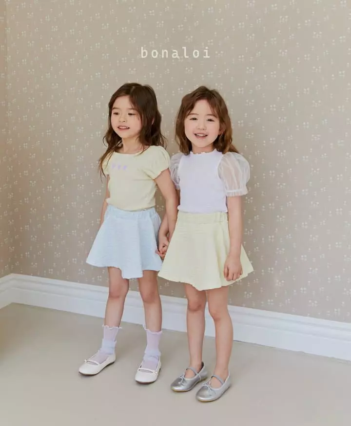 Bonaloi - Korean Children Fashion - #kidzfashiontrend - Waffle Heart Tee - 11