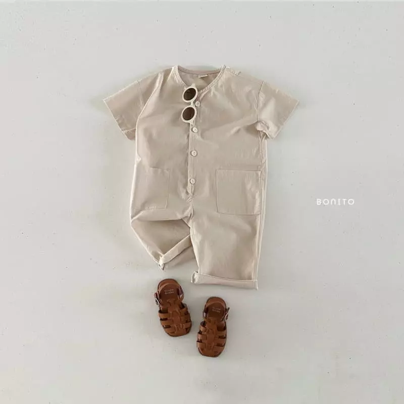 Bonito - Korean Baby Fashion - #babyclothing - Linen Pocket Overalls - 4