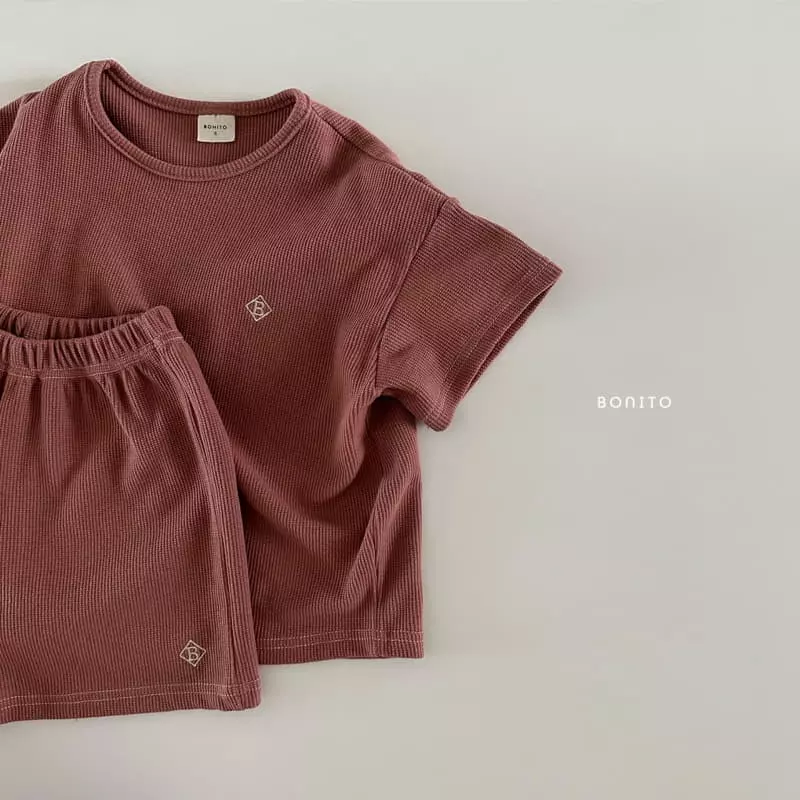 Bonito - Korean Baby Fashion - #babygirlfashion - Waffle Top Bottom Set - 2