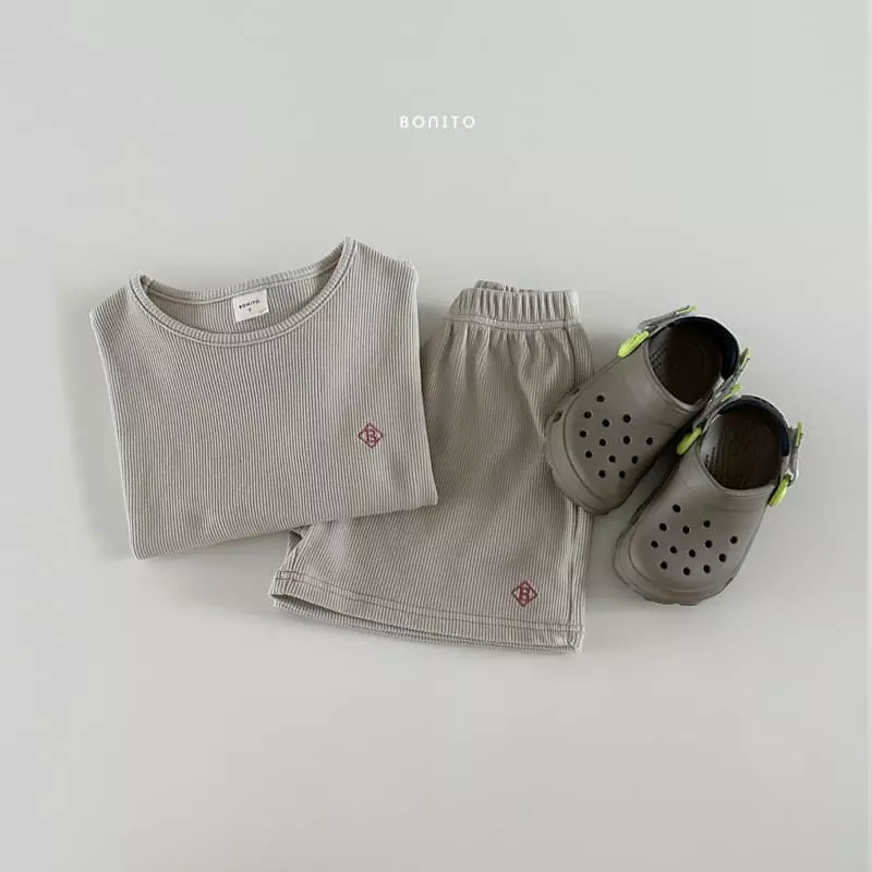Bonito - Korean Baby Fashion - #babylifestyle - Waffle Top Bottom Set - 4