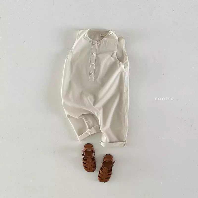 Bonito - Korean Baby Fashion - #babyootd - Linen Sleeveless Overalls - 8