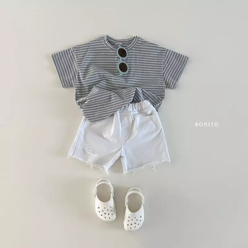 Bonito - Korean Baby Fashion - #babyootd - Loose Stripes Tee - 8