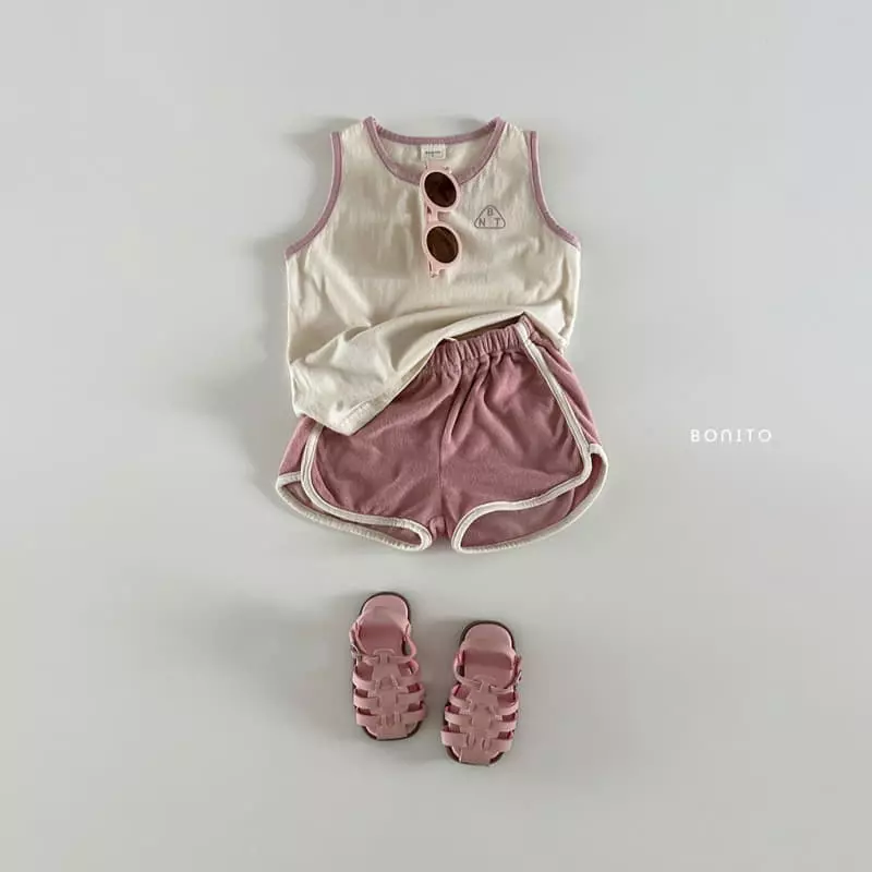 Bonito - Korean Baby Fashion - #babyoutfit - Color Sleeveless Top Bottom Set - 12