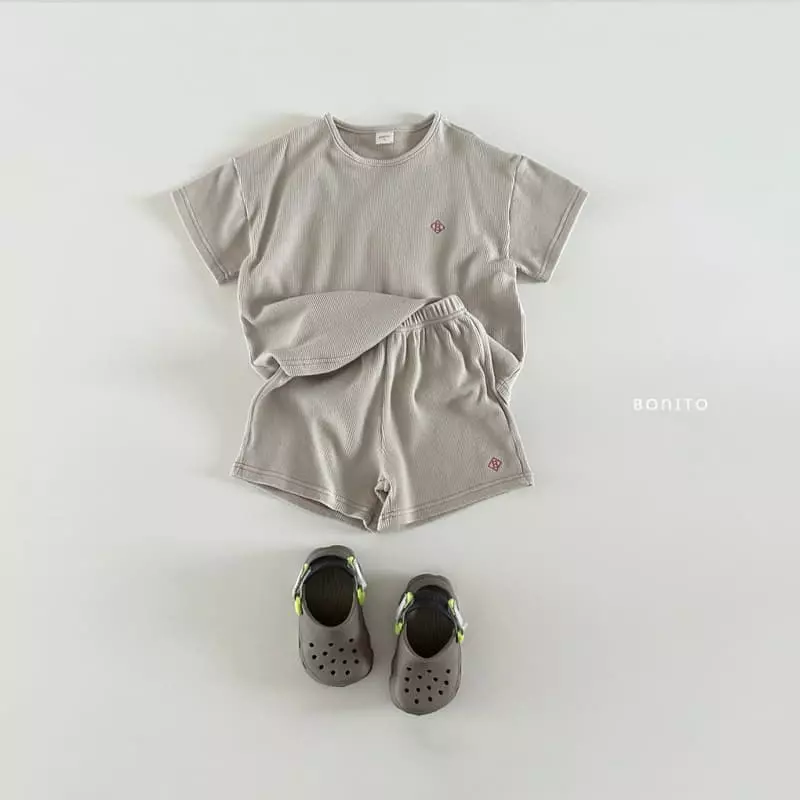 Bonito - Korean Baby Fashion - #babyoutfit - Waffle Top Bottom Set - 6