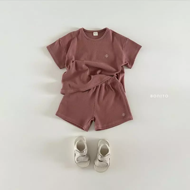 Bonito - Korean Baby Fashion - #babyoutfit - Waffle Top Bottom Set - 7