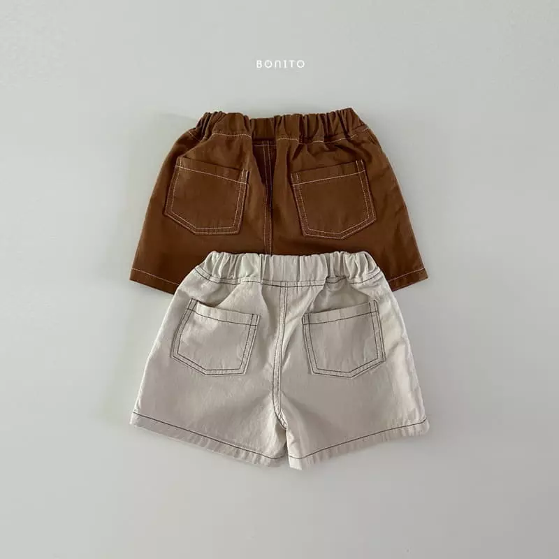 Bonito - Korean Baby Fashion - #babyoutfit - Cotton Stitch Shorts - 2
