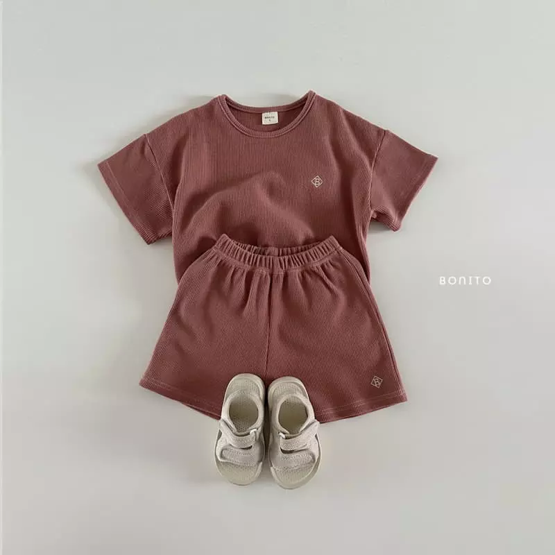 Bonito - Korean Baby Fashion - #onlinebabyboutique - Waffle Top Bottom Set - 9