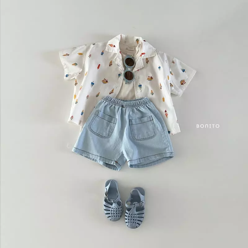 Bonito - Korean Baby Fashion - #onlinebabyboutique - Two Pocket Denim Shorts - 11