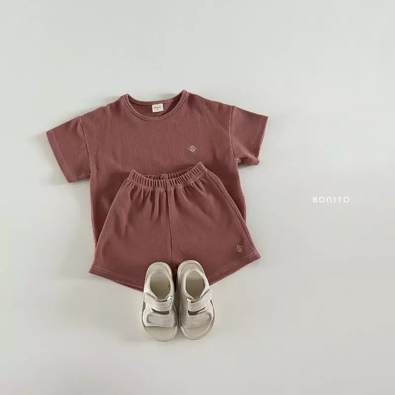 Bonito - Korean Baby Fashion - #onlinebabyshop - Waffle Top Bottom Set - 10