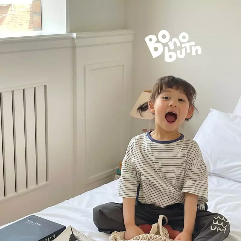 Bonobutton - Korean Children Fashion - #fashionkids - Cold Noodle Stripes Tee - 9