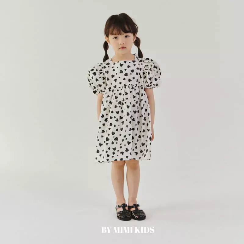 Bymimi - Korean Children Fashion - #Kfashion4kids - Heart Ribbon One-piece - 4