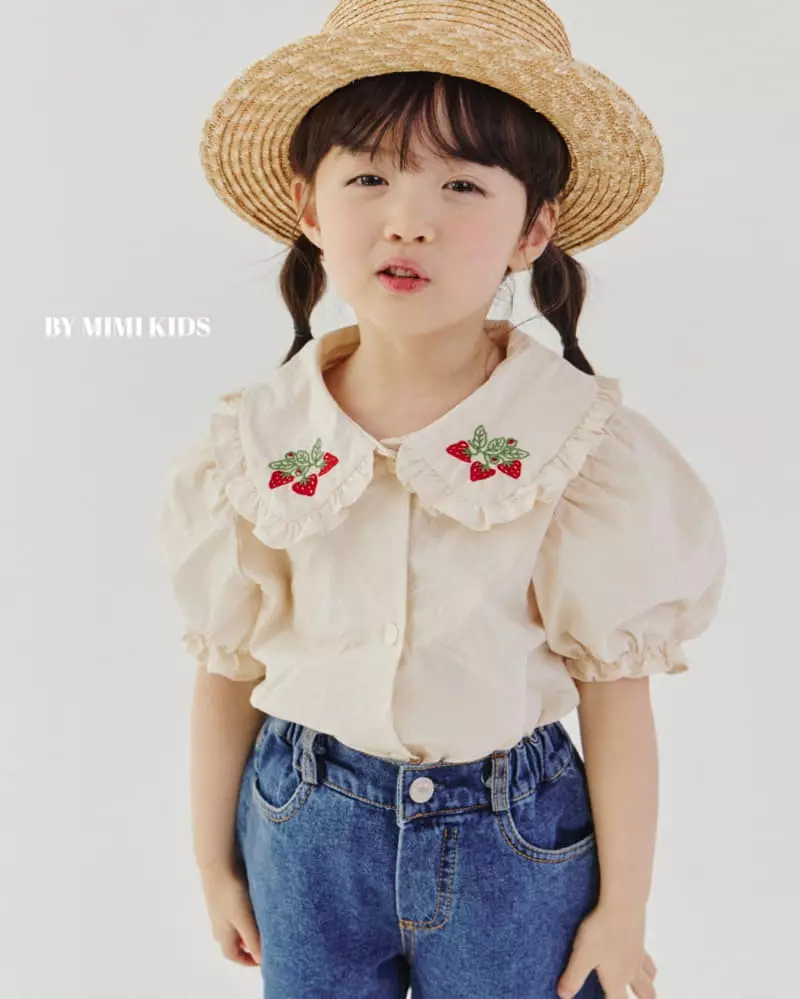 Bymimi - Korean Children Fashion - #magicofchildhood - Strawberry Embroidery Blouse - 5