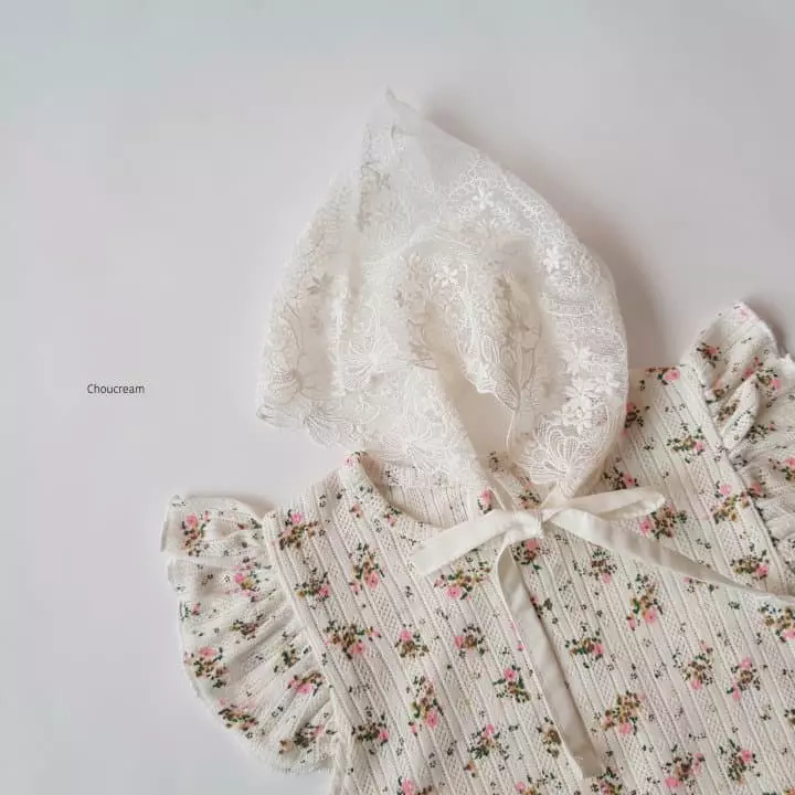 Choucream - Korean Baby Fashion - #babyboutiqueclothing - Eyelet Flower Bodysuit - 3