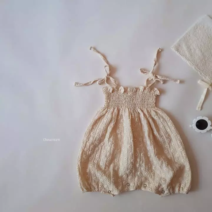 Choucream - Korean Baby Fashion - #babyclothing - Smocked Flower Bodysuit - 12