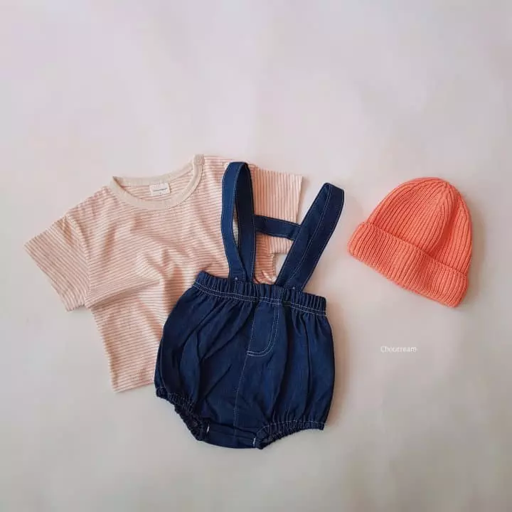 Choucream - Korean Baby Fashion - #babyfever - Denim Dungarees Bloomer - 2