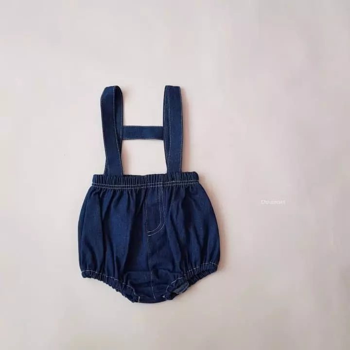 Choucream - Korean Baby Fashion - #babygirlfashion - Denim Dungarees Bloomer - 3