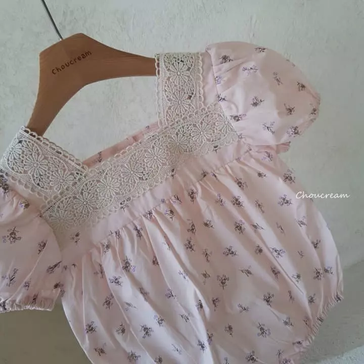 Choucream - Korean Baby Fashion - #babygirlfashion - Sqaure Lace Bodysuit - 6