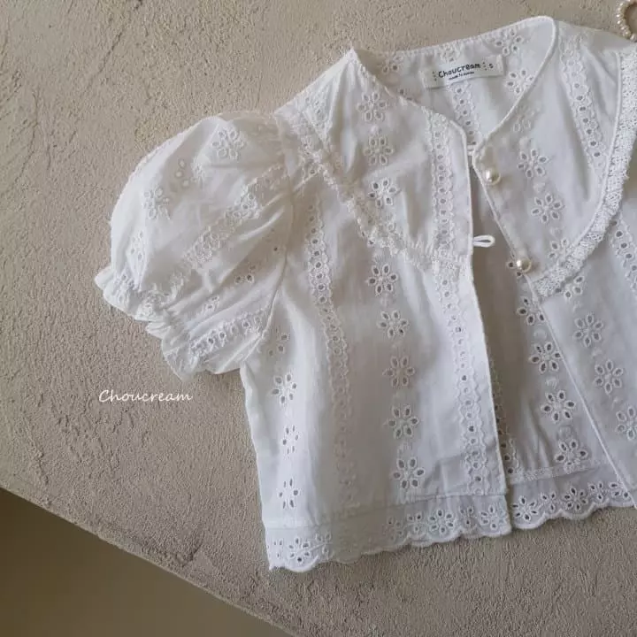 Choucream - Korean Baby Fashion - #babygirlfashion - Punching Lace Cardigan - 3