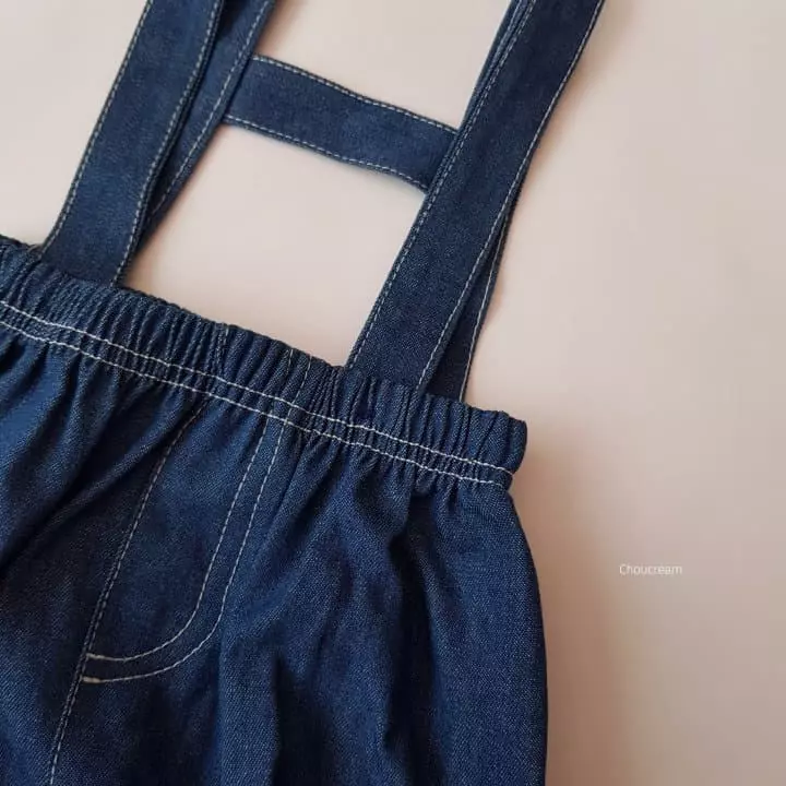 Choucream - Korean Baby Fashion - #babyoninstagram - Denim Dungarees Bloomer - 5