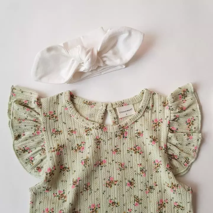 Choucream - Korean Baby Fashion - #babyoutfit - Eyelet Flower Bodysuit - 12