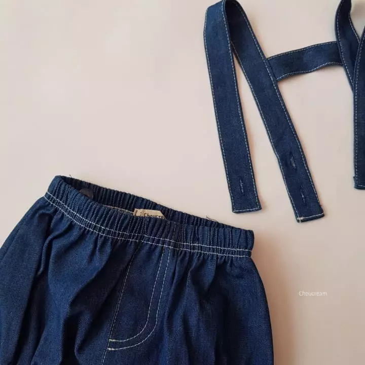 Choucream - Korean Baby Fashion - #babyoutfit - Denim Dungarees Bloomer - 7
