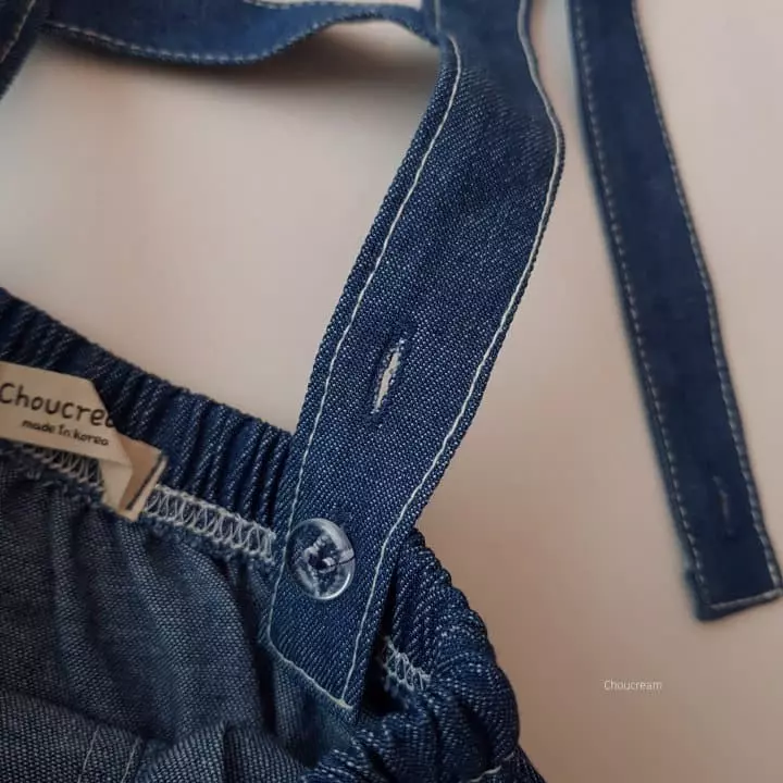 Choucream - Korean Baby Fashion - #babyoutfit - Denim Dungarees Bloomer - 8