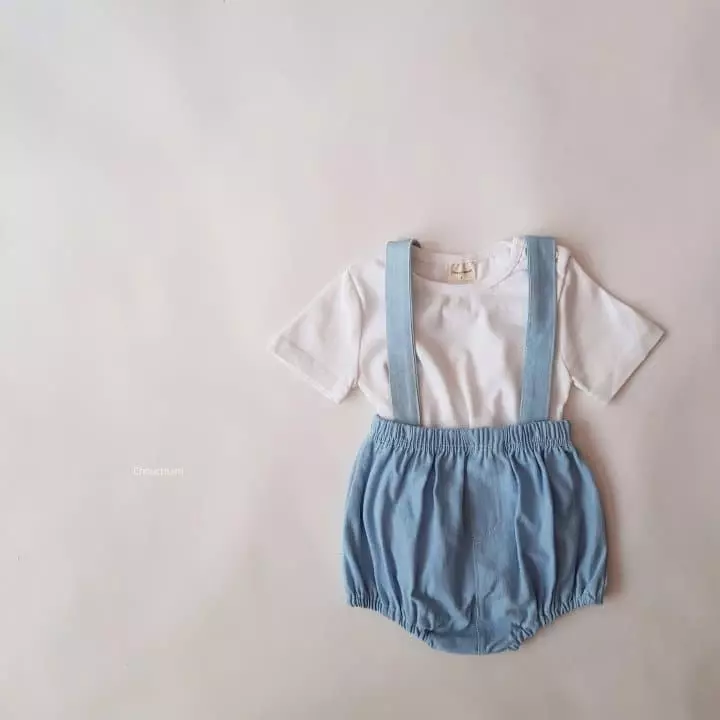 Choucream - Korean Baby Fashion - #onlinebabyshop - Denim Dungarees Bloomer - 11