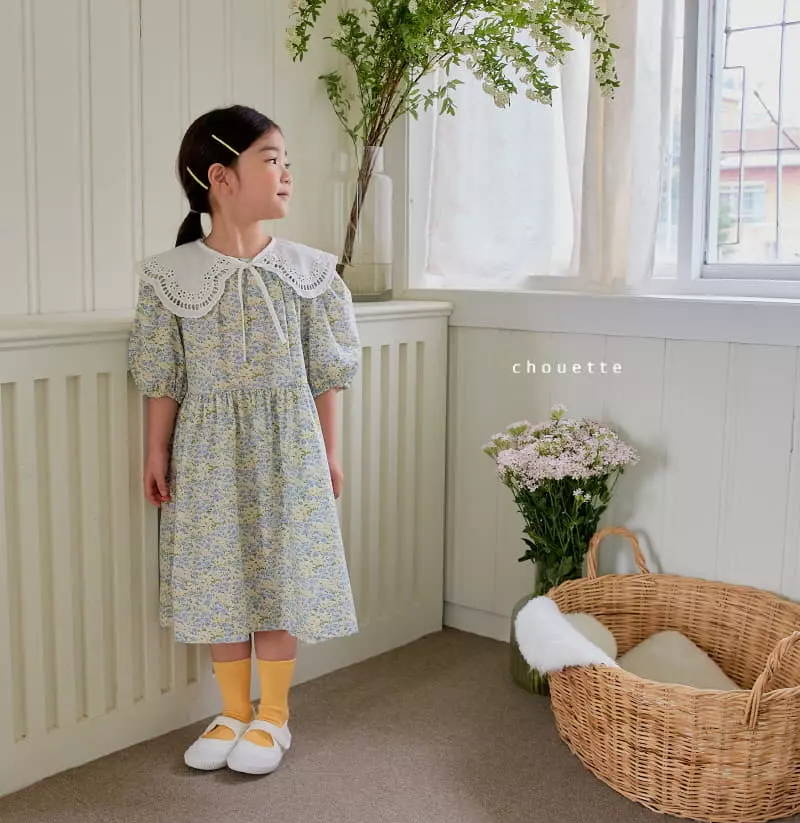 Chouette - Korean Children Fashion - #childofig - Blue Daisy One-piece - 2