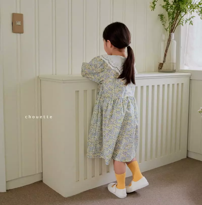 Chouette - Korean Children Fashion - #childrensboutique - Blue Daisy One-piece - 4