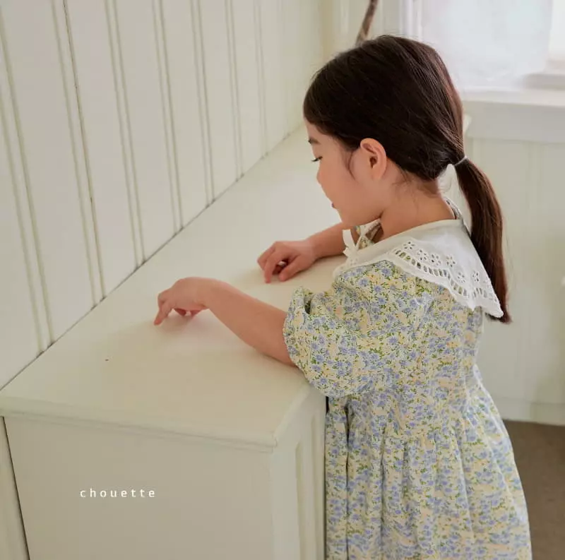 Chouette - Korean Children Fashion - #fashionkids - Blue Daisy One-piece - 6