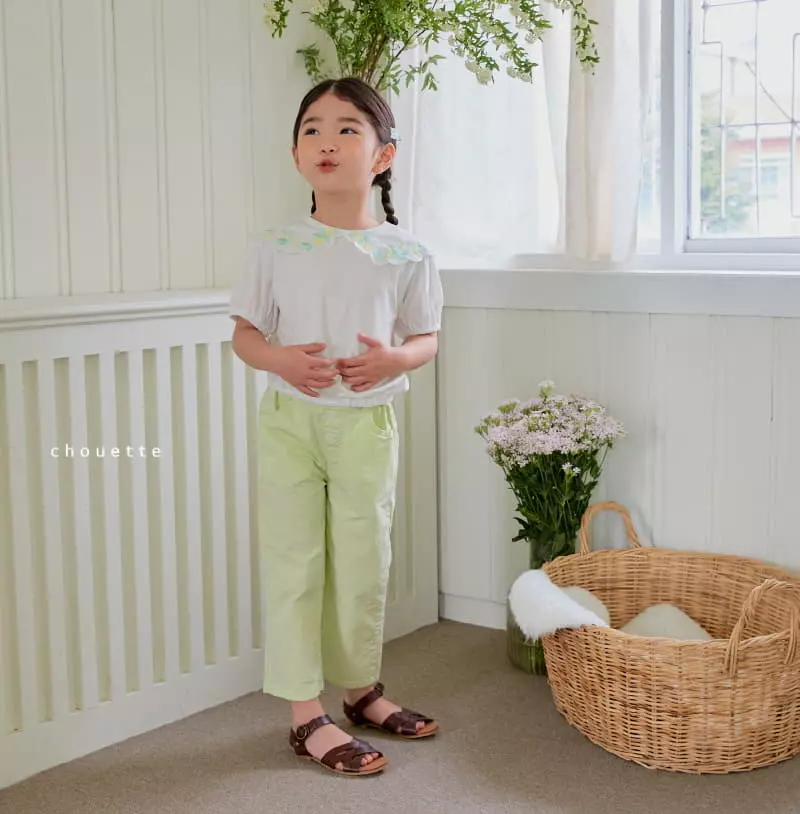 Chouette - Korean Children Fashion - #fashionkids - Flower Collar Tee - 6