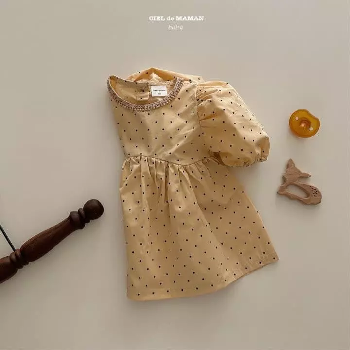 Ciel De Maman - Korean Baby Fashion - #babyoutfit - Dot One-piece - 6