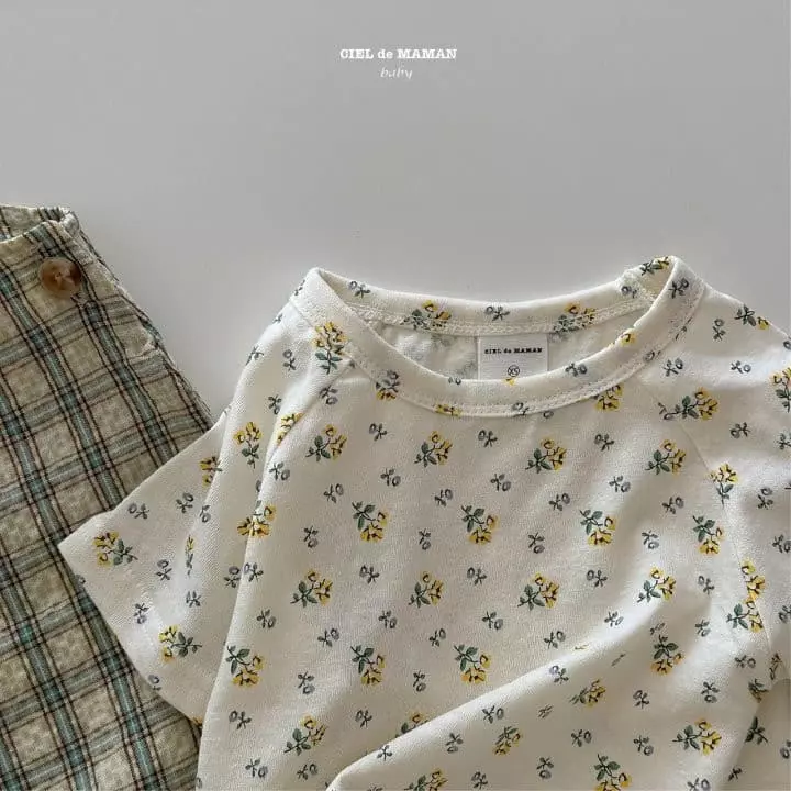 Ciel De Maman - Korean Baby Fashion - #babyoutfit - Bebe Flower Tee - 3