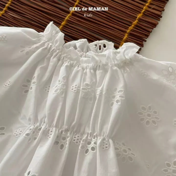 Ciel De Maman - Korean Baby Fashion - #babyoutfit - Summer Eyelet Bodysuit - 4